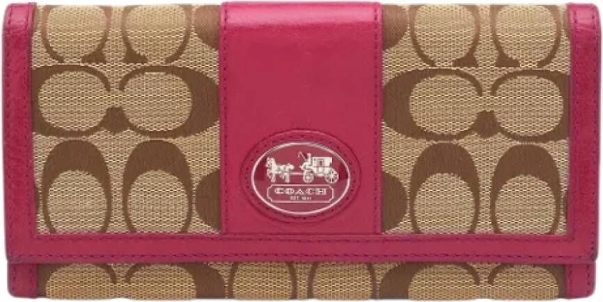 Coach Pre-owned Canvas wallets Beige Dames