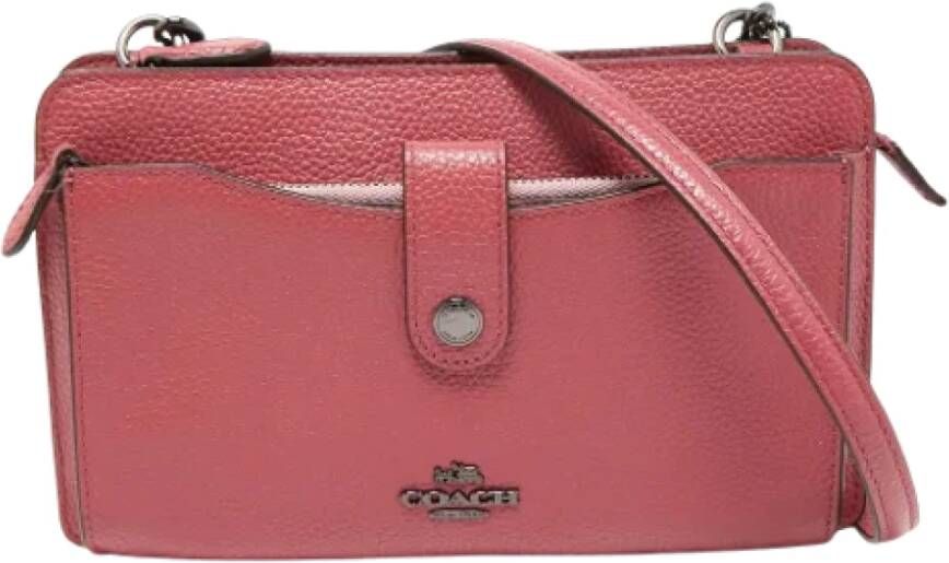 Coach Pre-owned Leather crossbody-bags Roze Dames