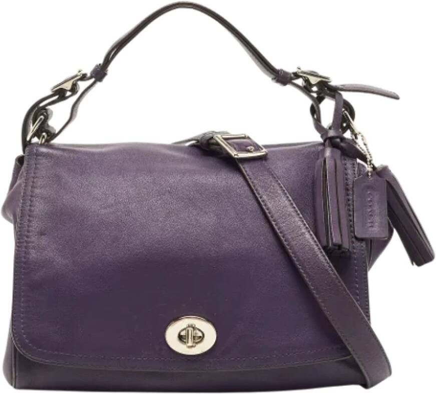 Coach Pre-owned Leather handbags Purple Dames