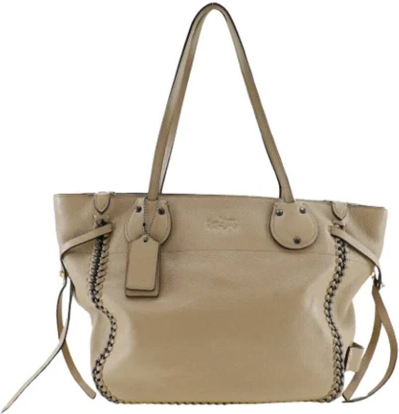 Coach Pre-owned Leather shoulder-bags Beige Dames