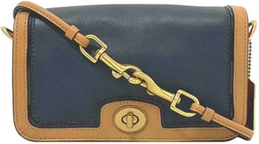 Coach Pre-owned Leather shoulder-bags Blauw Dames