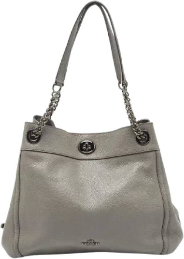 Coach Pre-owned Leather shoulder-bags Grijs Dames