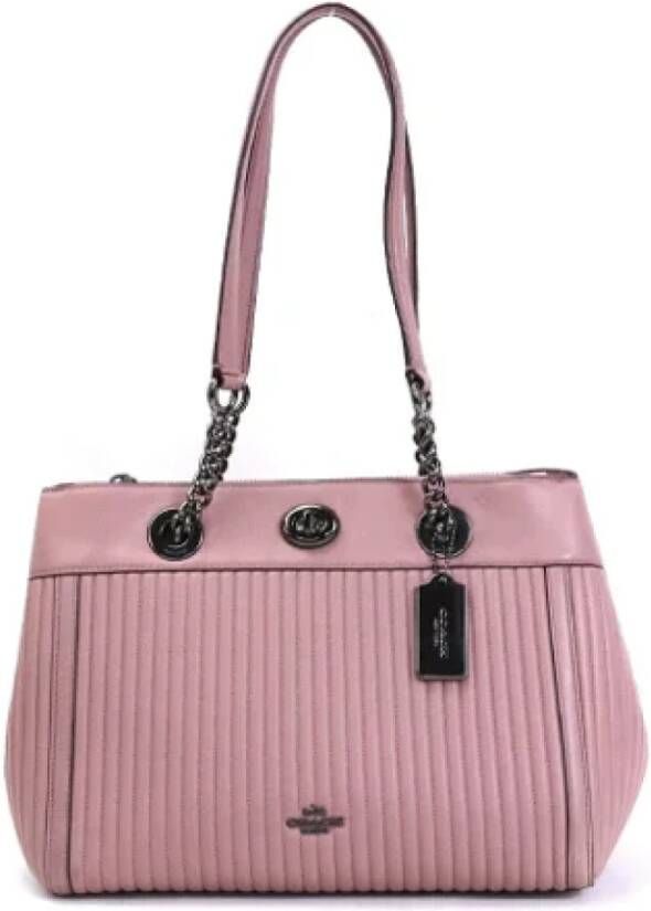 Coach Pre-owned Leather shoulder-bags Roze Dames
