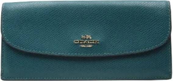 Coach Pre-owned Leather wallets Groen Dames