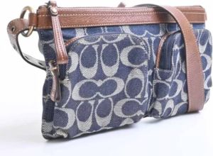 Coach Pre-owned Pre-owned Denim shoulder-bags Blauw Dames