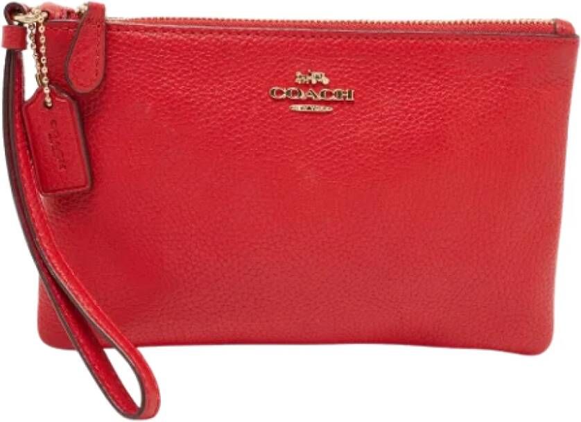 Coach Pre-owned Leather clutches Rood Dames