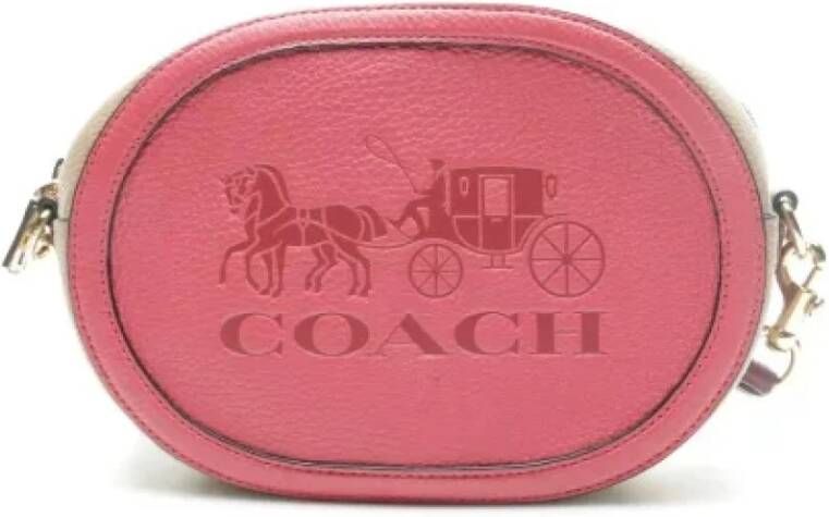 Coach Pre-owned Leather crossbody-bags Roze Dames