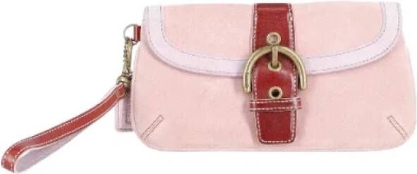 Coach Pre-owned Suede clutches Roze Dames