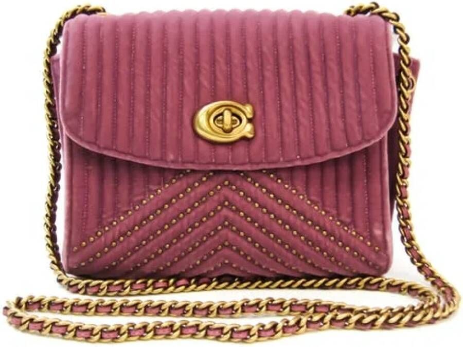 Coach Pre-owned Pre-owned Velvet crossbody-bags Roze Dames