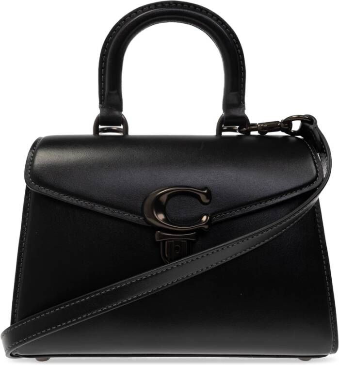 Coach Totes Luxe Refined Calf Leather Sammy Top Handle 21 in zwart