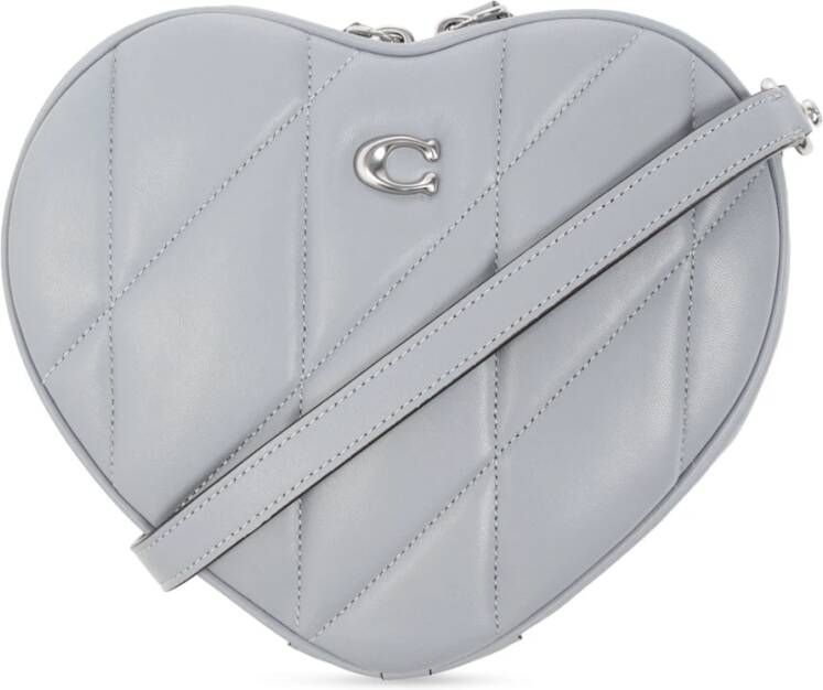 Coach Satchels Quilted Leather Heart Crossbody in blauw