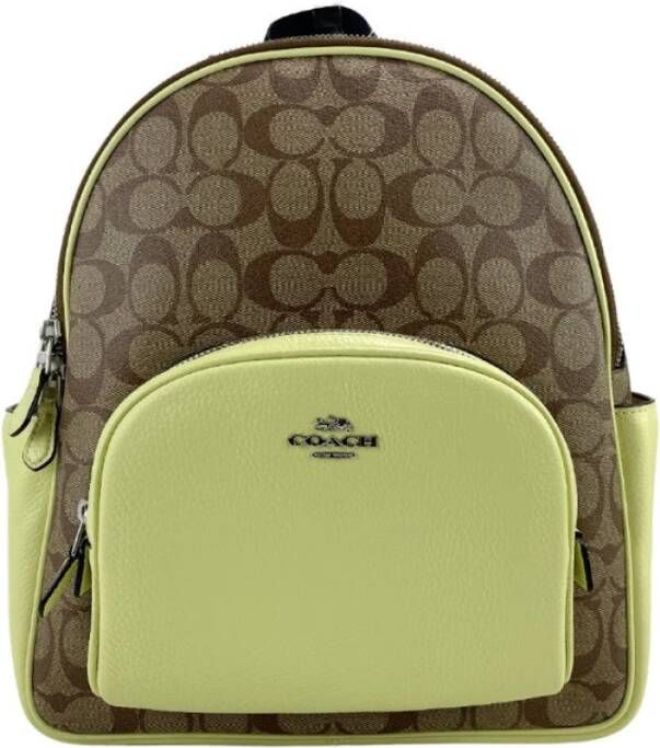 Coach Signature Coated Canvas Rugzak Groen Dames