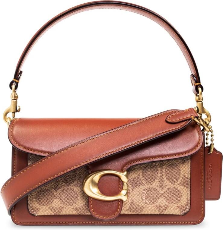 Coach Pochettes Coated Canvas Signature Tabby Shoulder Bag 20 in bruin