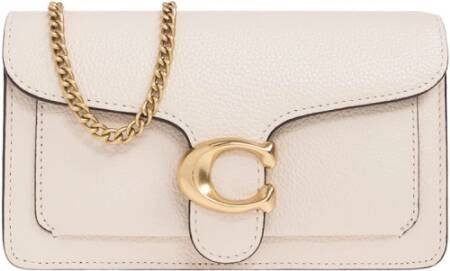 Coach Clutches Polished Pebble Leather Tabby Chain Clutch in zwart