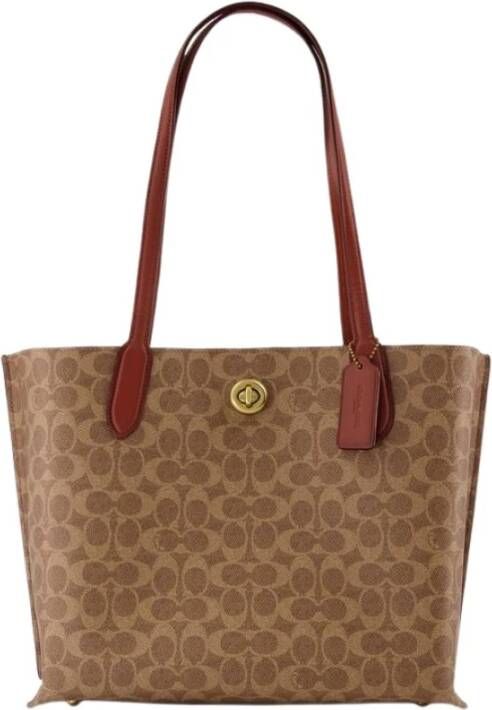 Coach Totes Coated Canvas Signature Willow Tote in bruin