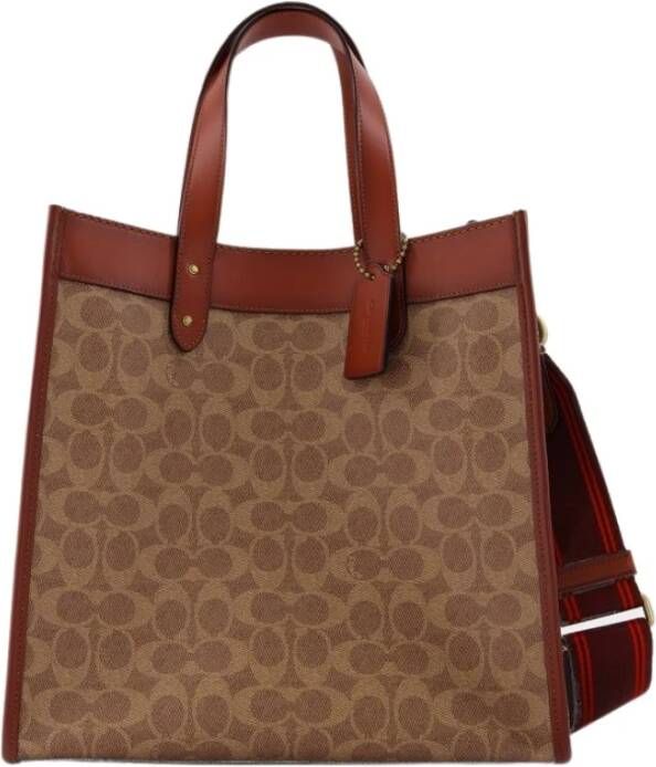 Coach Totes Signature Carriage Coated Canvas Field Tote in bruin