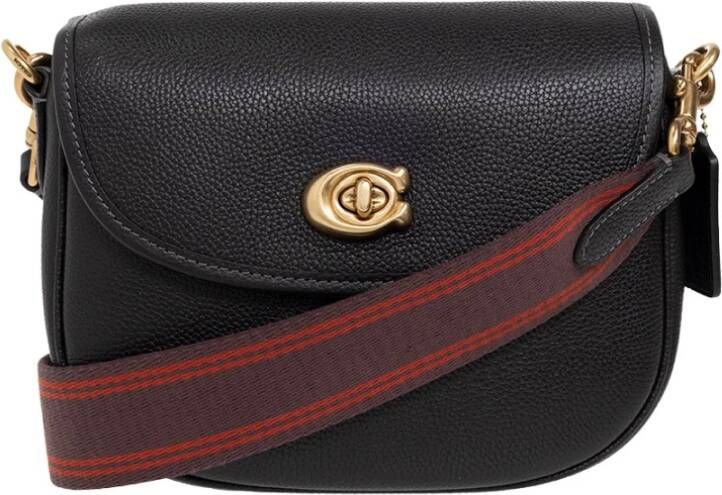 Coach Crossbody bags Polished Pebble Leather Willow Saddle Bag in zwart