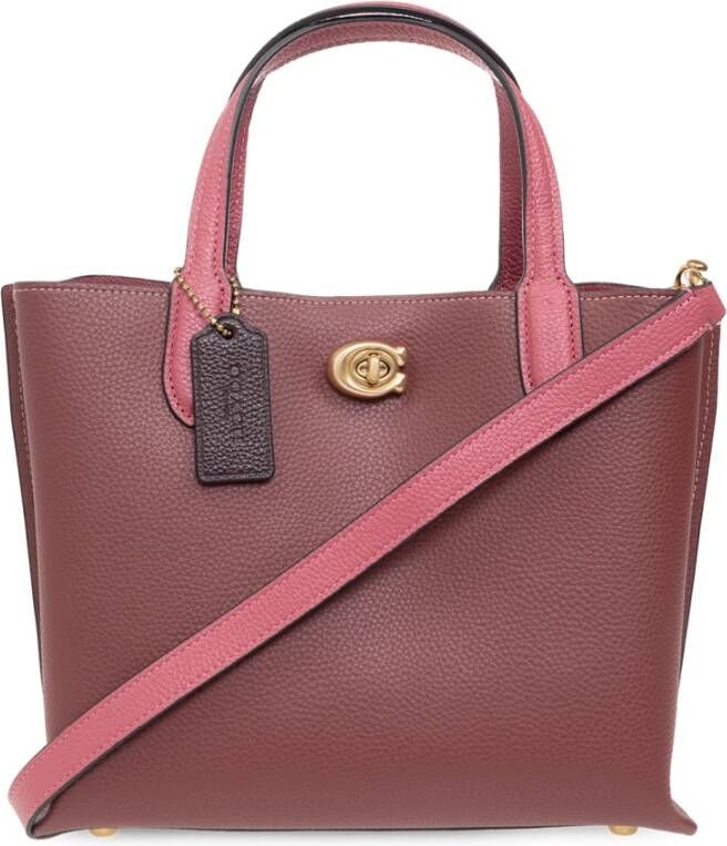 Coach Totes Colorblock Leather Willow Tote 24 in rood
