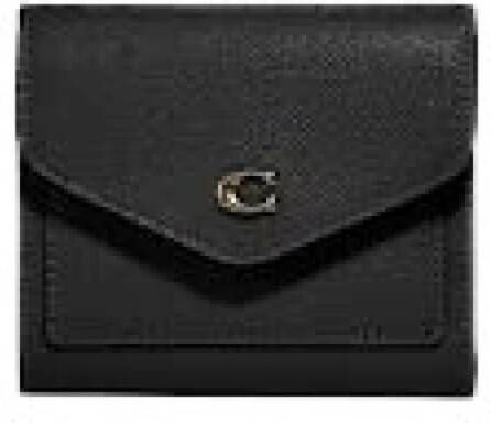 Coach Wyn Leren Portemonnee Zwart Uniek Ontwerp Black Unisex