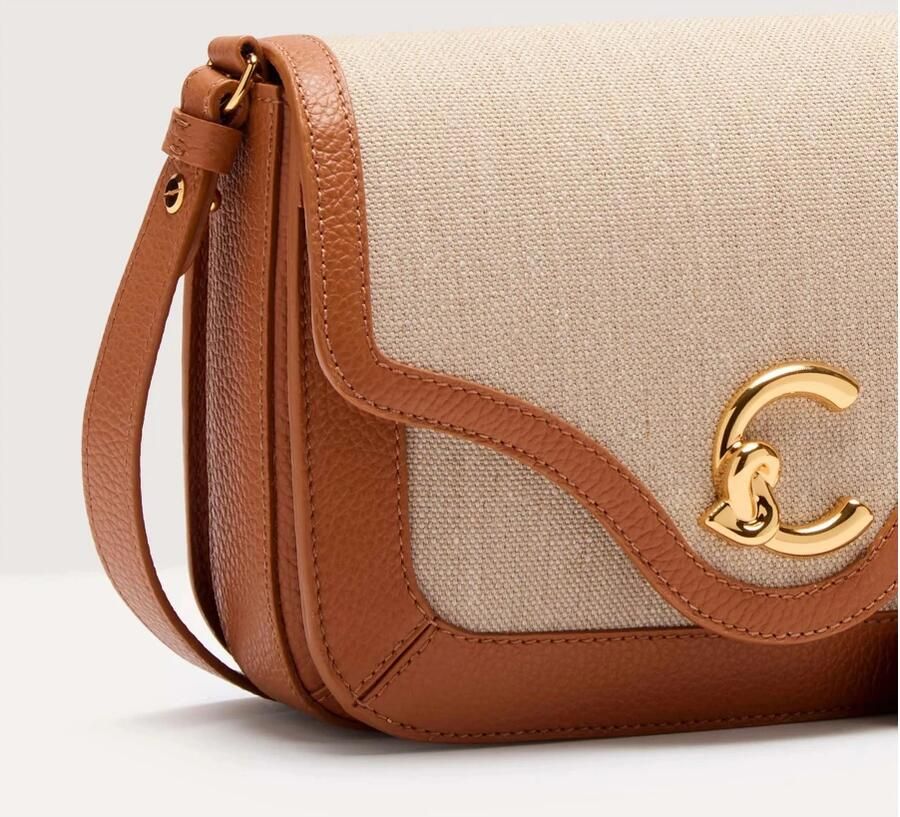 Coccinelle Beige Canvas en Leren Schoudertas Beige Dames - Foto 4