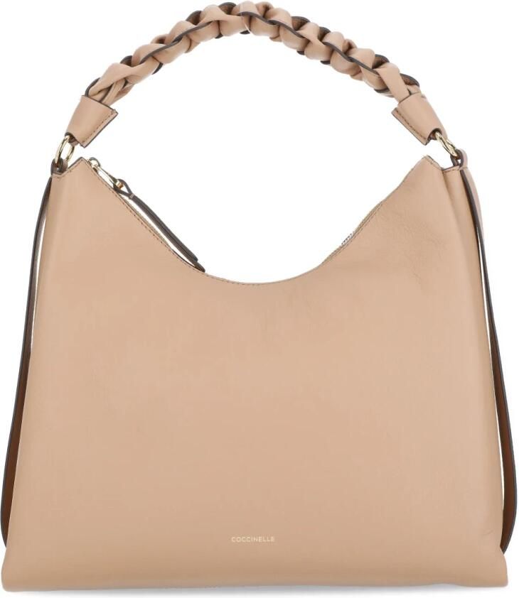 Coccinelle Bruine leren handtas met geweven handvat Brown Dames - Foto 6