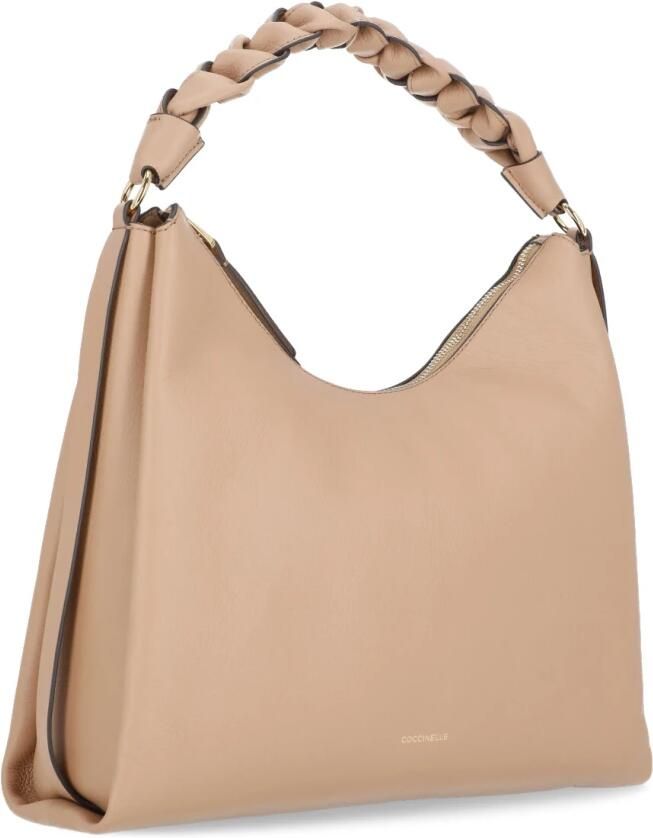 Coccinelle Bruine leren handtas met geweven handvat Brown Dames - Foto 4