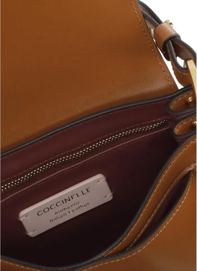 Coccinelle Bruine Schoudertas van Leer voor Vrouw Brown Dames - Foto 4