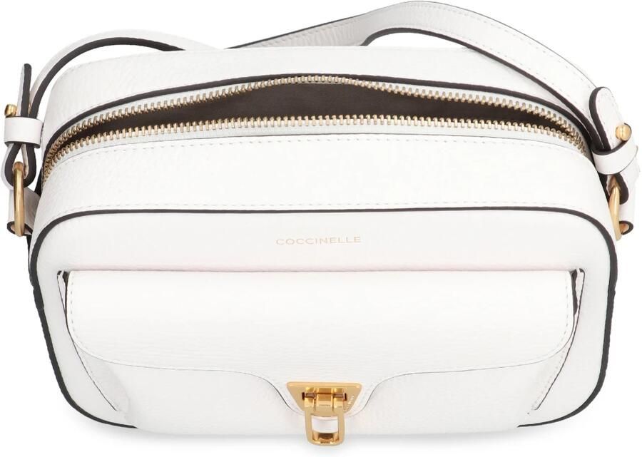 Coccinelle Witte Leren Schoudertas met Verstelbare Band White Dames - Foto 3