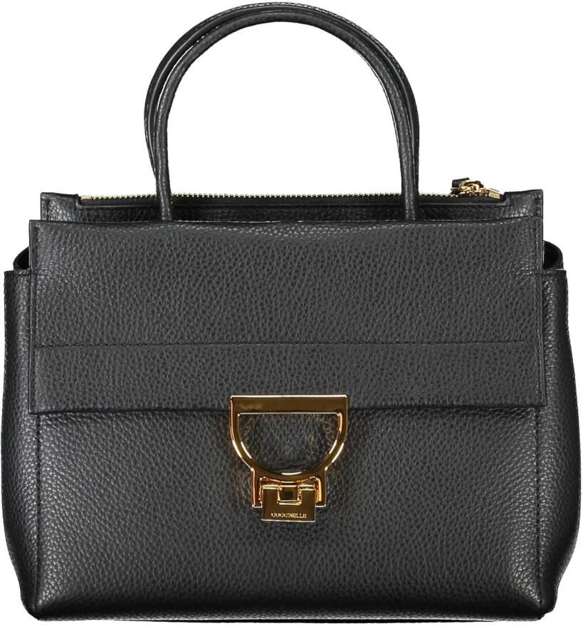 Coccinelle Elegante zwarte leren handtas met veelzijdige banden Black Dames - Foto 2