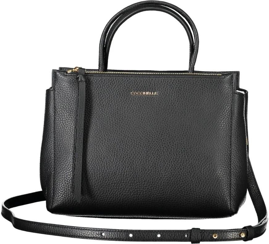 Coccinelle Elegante zwarte leren handtas met veelzijdige banden Black Dames - Foto 3