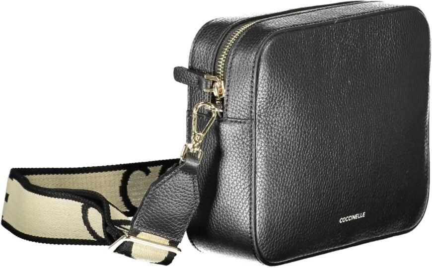 Coccinelle Elegante zwarte leren schoudertas met contrasterende details Black Dames - Foto 5