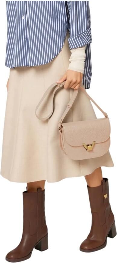 Coccinelle Gestructureerde Boxy Tas met Verfijnde Twist Pink Dames - Foto 5