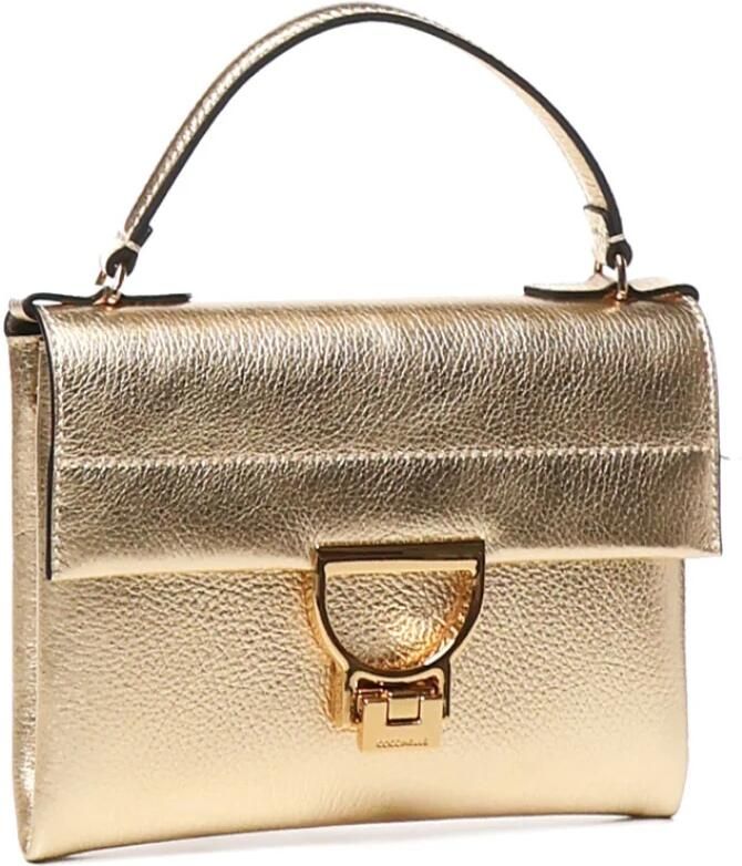 Coccinelle Omkeerbare leren tas met gouden details Yellow Dames - Foto 5