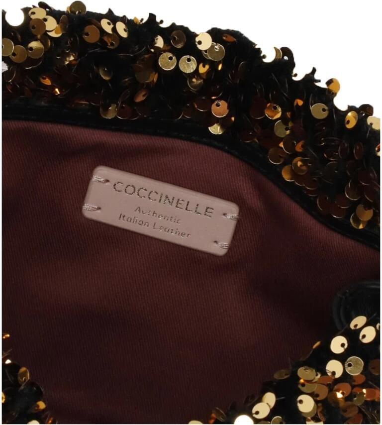 Coccinelle Clutches Black Golden Dulse Paillette Leather Hand Bag in zwart - Foto 2