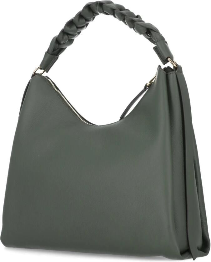 Coccinelle Groene leren handtas met geweven handvat Green Dames - Foto 3