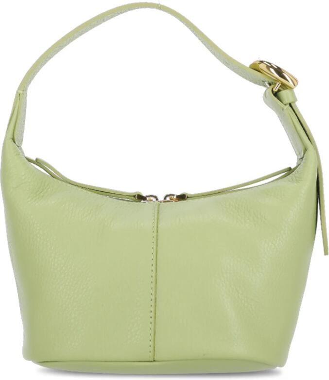Coccinelle Groene gedeconstrueerde schoudertas met ovaal gesp Green Dames