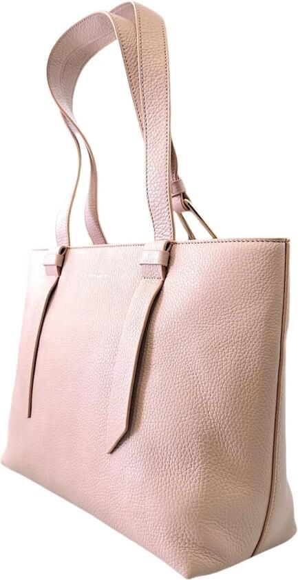 Coccinelle Leren gehamerde textuur logoprint handtas Beige Dames - Foto 3