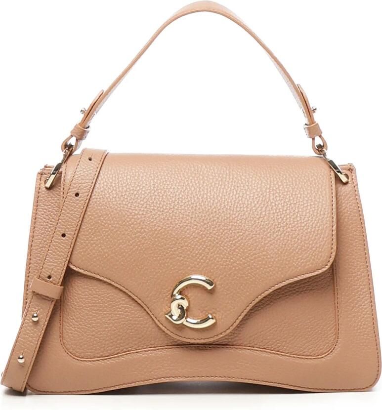 Coccinelle Schoudertas van generfd leer met magnetische klep Beige Dames - Foto 8