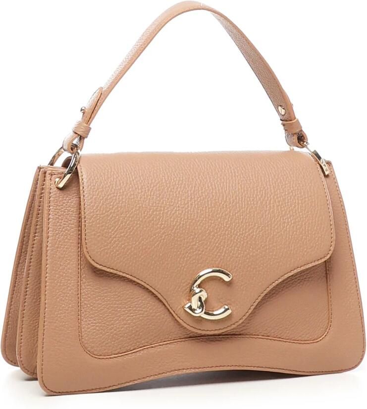 Coccinelle Schoudertas van generfd leer met magnetische klep Beige Dames - Foto 6