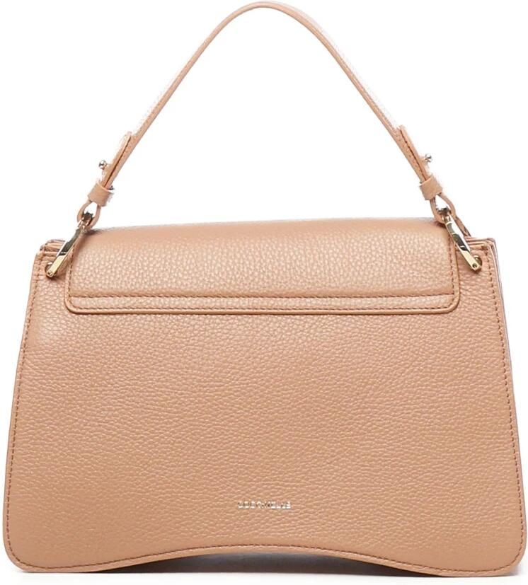 Coccinelle Schoudertas van generfd leer met magnetische klep Beige Dames - Foto 5