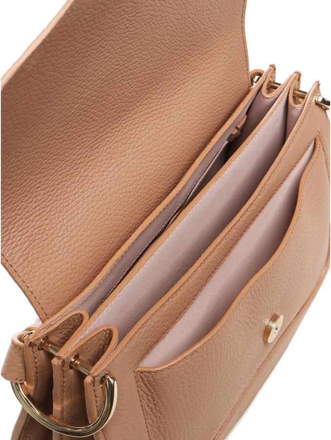 Coccinelle Schoudertas van generfd leer met magnetische klep Beige Dames - Foto 7