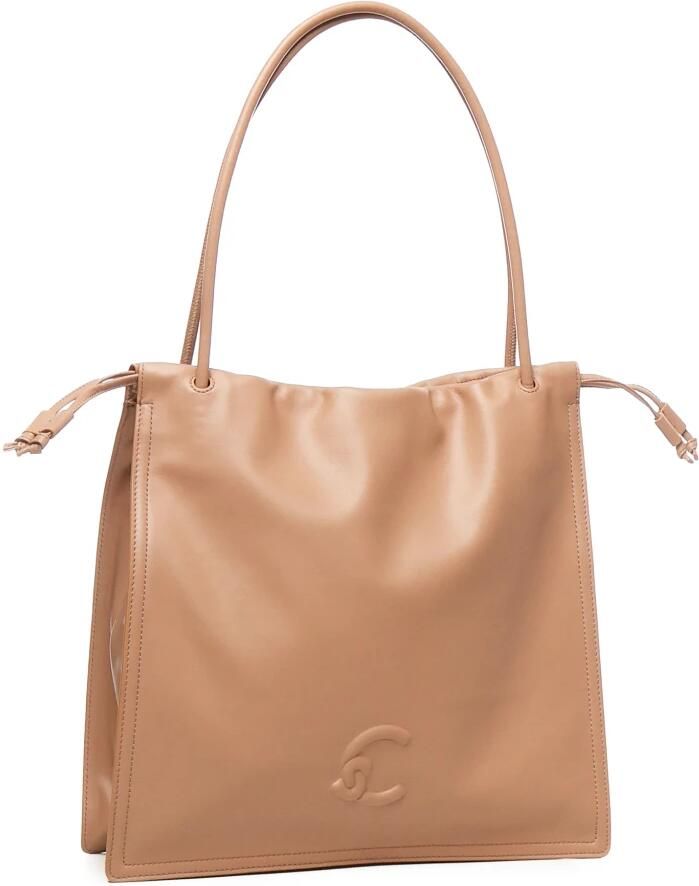 Coccinelle Schoudertas met trekkoord en stoffen voering Brown Dames - Foto 2