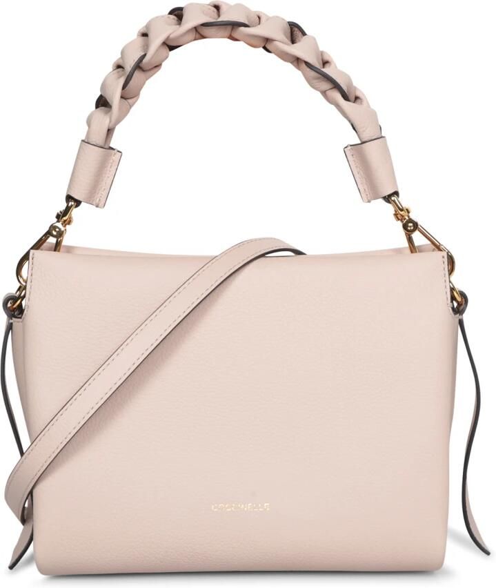 Coccinelle Omzetbare leren tas met gevlochten handvatten Pink Dames - Foto 5