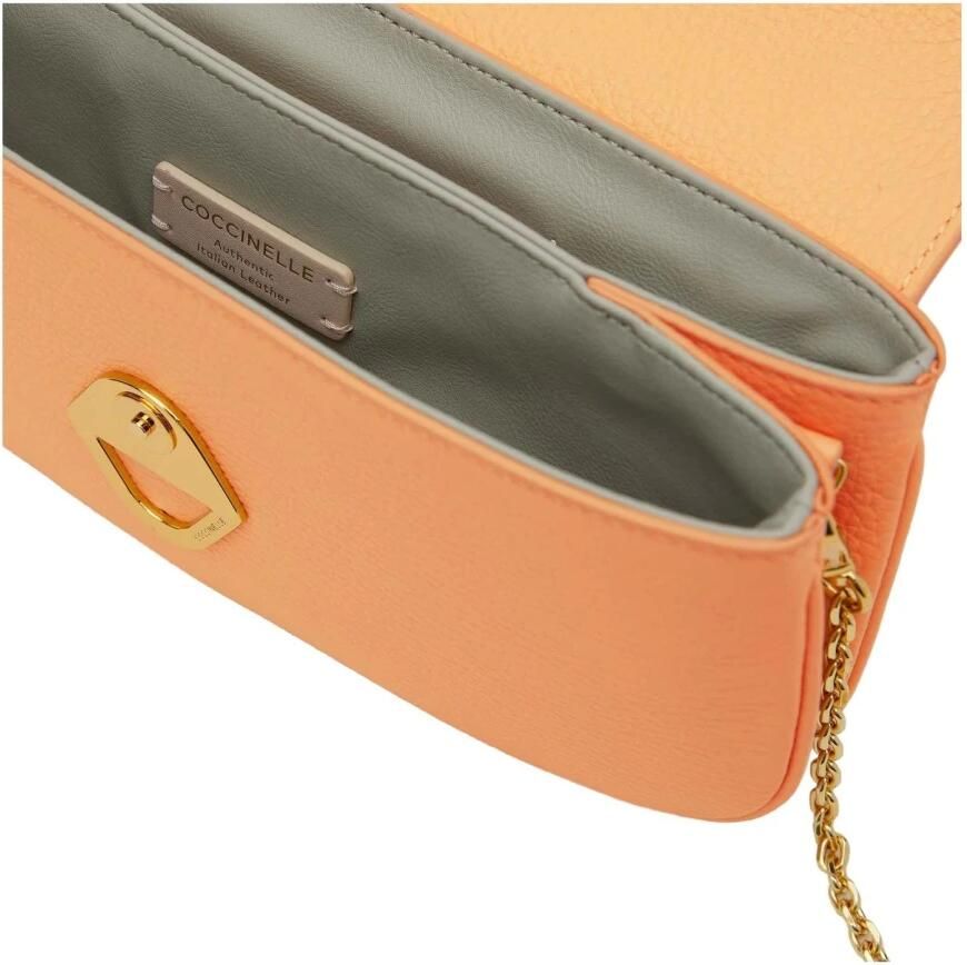 Coccinelle Oranje Leren Handtas met Strak Ontwerp Orange Dames