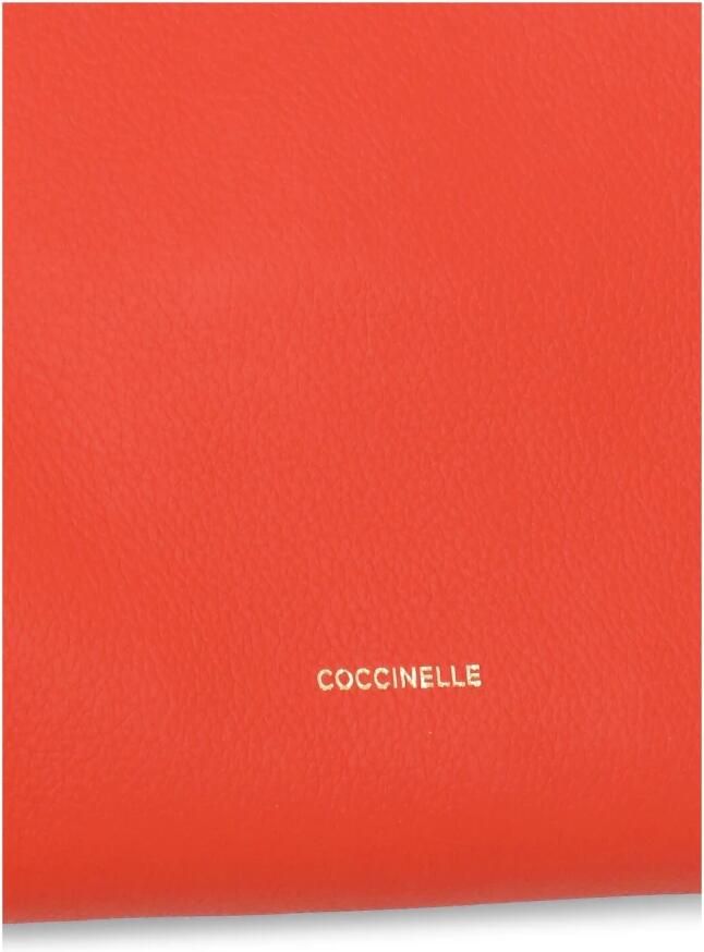 Coccinelle Oranje Pebbled Leren Schoudertas Orange Dames - Foto 5