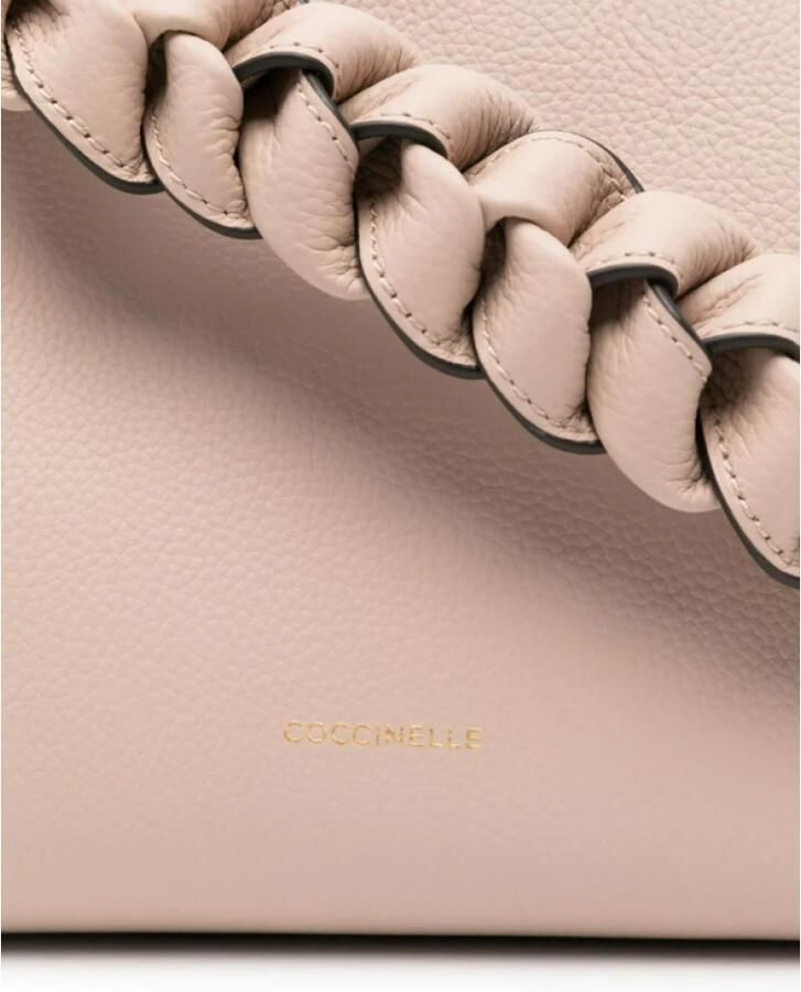 Coccinelle Omzetbare leren tas met gevlochten handvatten Pink Dames - Foto 4