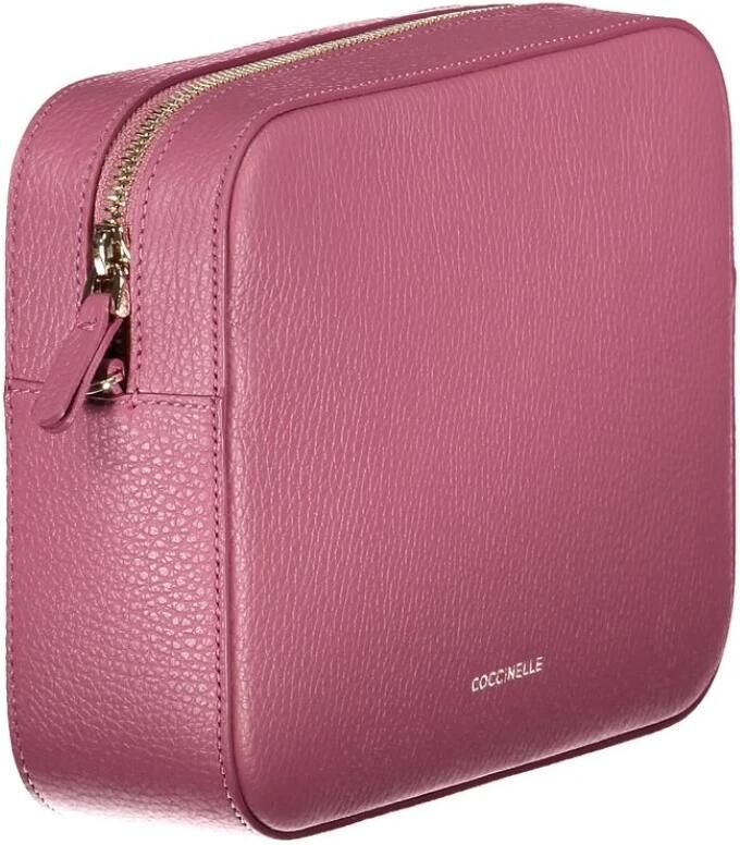 Coccinelle Roze Leren Schoudertas met Verstelbare Band Pink Dames