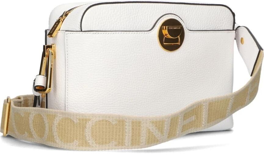 Coccinelle Witte Leren Schoudertas Liya Signature White Dames