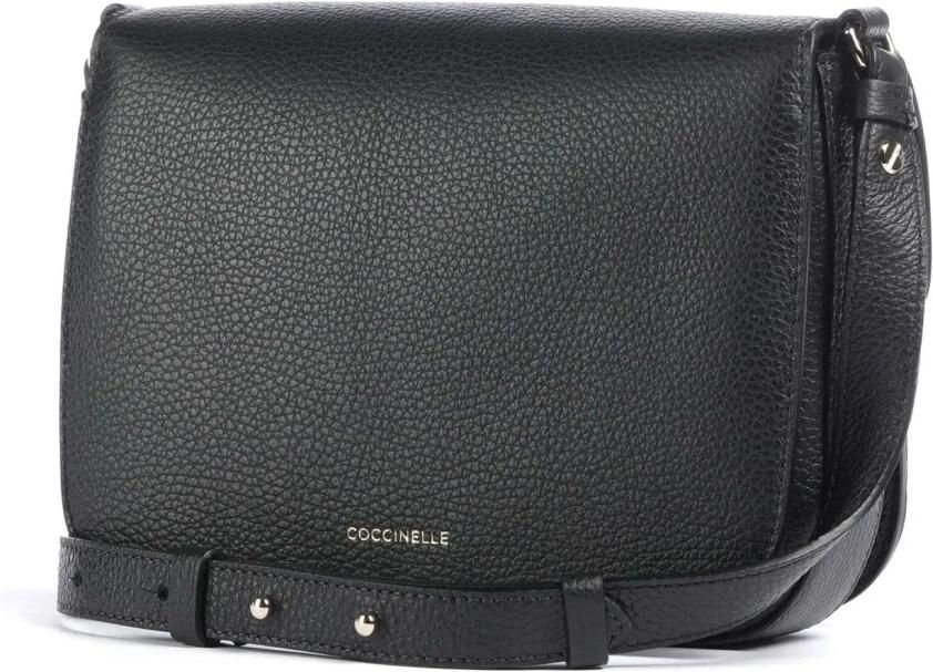 Coccinelle Zwarte leren crossbody tas met voorvak Black Dames - Foto 2