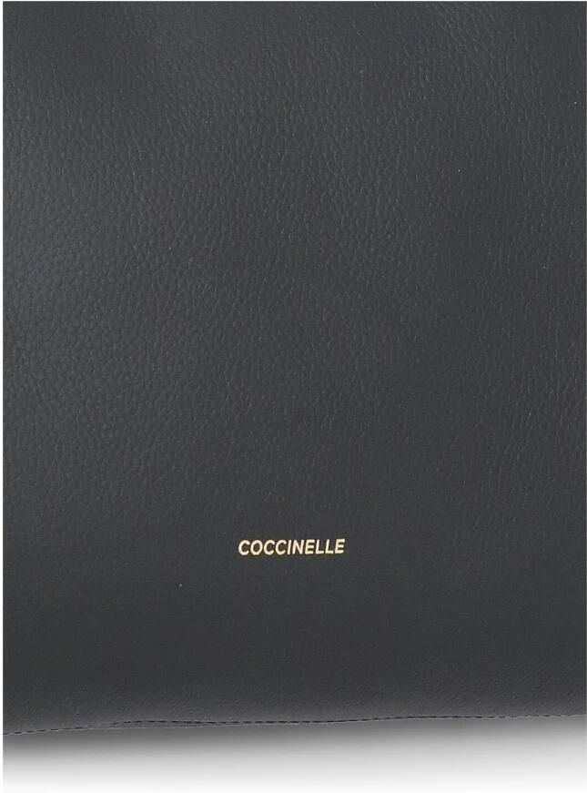 Coccinelle Zwarte leren handtas met geweven handvat Black Dames - Foto 7